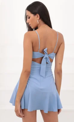 LUCY IN THE SKY Mini Dresses^A-Line Bow Dress In Powder Blue