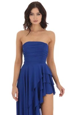 LUCY IN THE SKY Maxi Dresses^Asymmetrical Corset Dress In Blue