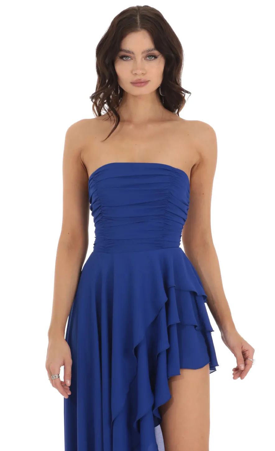 LUCY IN THE SKY Maxi Dresses^Asymmetrical Corset Dress In Blue