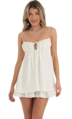 LUCY IN THE SKY Mini Dresses^Babydoll Dress In White