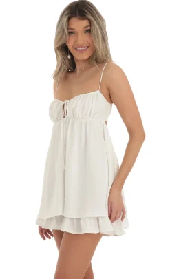LUCY IN THE SKY Mini Dresses^Babydoll Dress In White