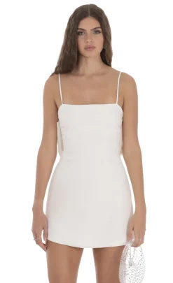 LUCY IN THE SKY Mini Dresses^Back Bow Dress In White