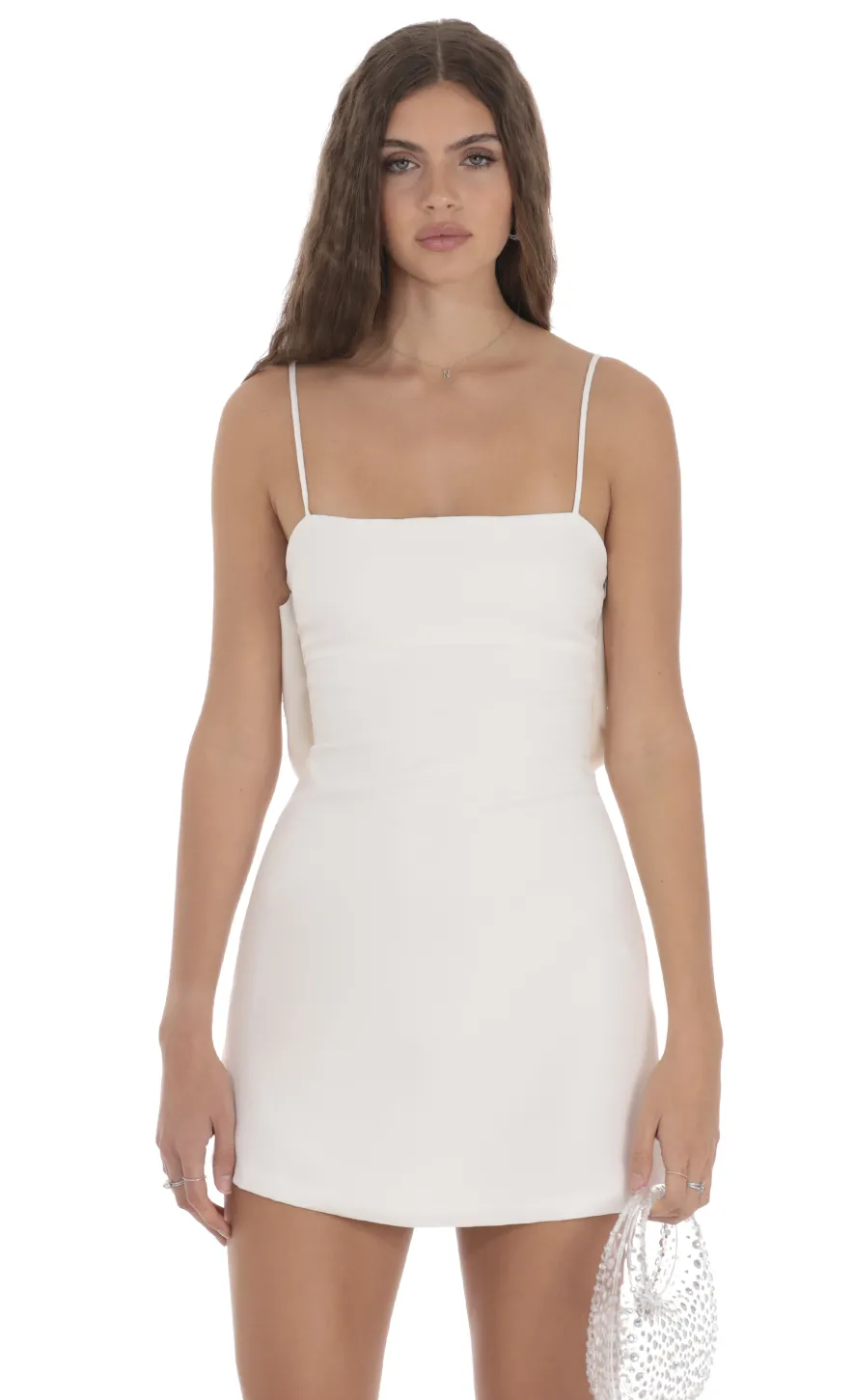 LUCY IN THE SKY Mini Dresses^Back Bow Dress In White