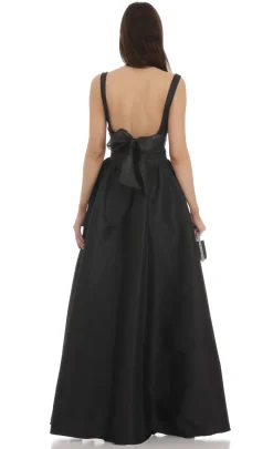 LUCY IN THE SKY Maxi Dresses^Back Bow Gown In Black