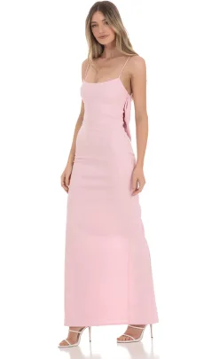 LUCY IN THE SKY Maxi Dresses^Back Bow Maxi Dress In Pink