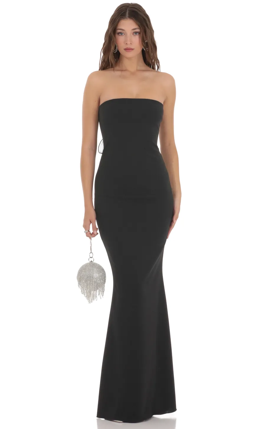 LUCY IN THE SKY Maxi Dresses^Back Bow Strapless Maxi Dress In Black