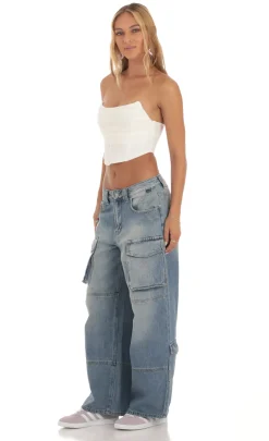 LUCY IN THE SKY Jeans^Baggy Cargo Jeans In Denim