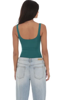 LUCY IN THE SKY Bodysuits^Basic Tank Bodysuit In Teal