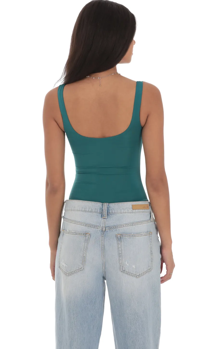 LUCY IN THE SKY Bodysuits^Basic Tank Bodysuit In Teal