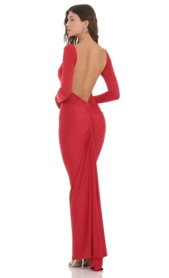 LUCY IN THE SKY Maxi Dresses^Bodycon Open Back Dress In Red