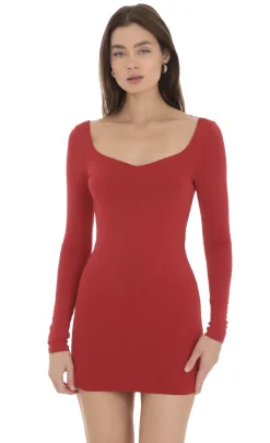LUCY IN THE SKY Mini Dresses^Bodycon Open Back Dress In Red
