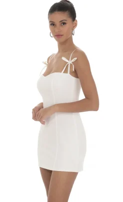 LUCY IN THE SKY Mini Dresses^Bow Ties Bodycon Dress In White