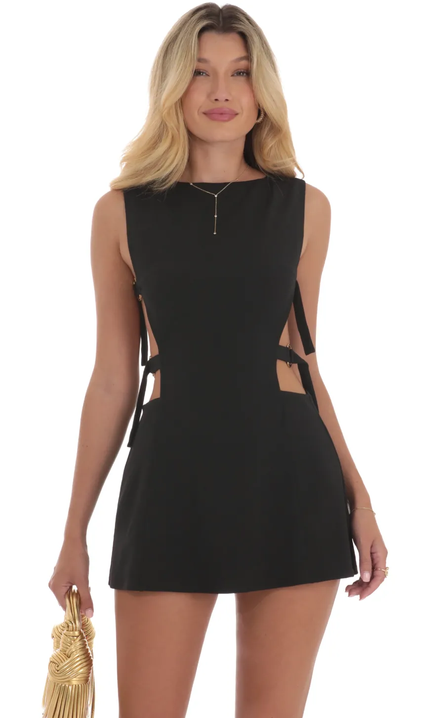 LUCY IN THE SKY Mini Dresses^Buckle Cutout Dress In Black