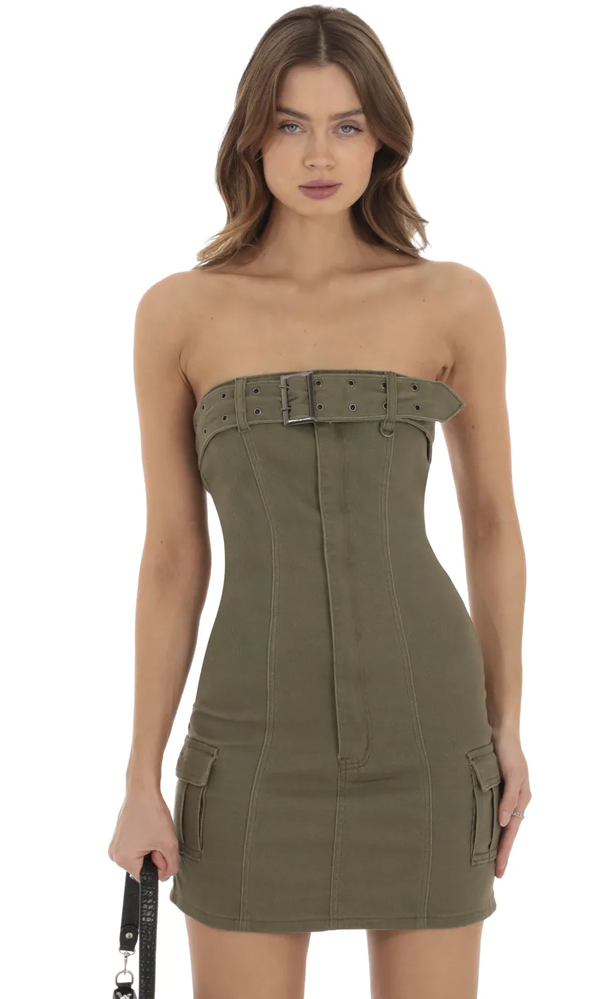 LUCY IN THE SKY Mini Dresses^Cargo Mini Dress In Green