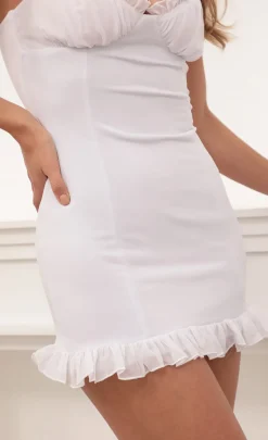 LUCY IN THE SKY Mini Dresses^Chiffon Dress In White