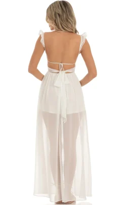 LUCY IN THE SKY Maxi Dresses^Chiffon Maxi Dress In White