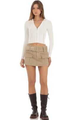 LUCY IN THE SKY Skirts^Corduroy Cargo Buckle Skirt In Brown