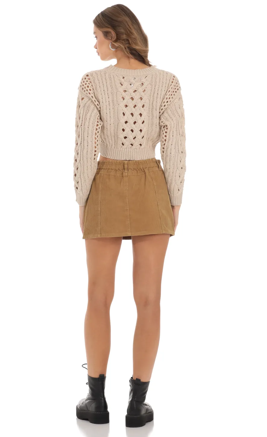 LUCY IN THE SKY Skirts^Corduroy Cargo Skirt In Brown