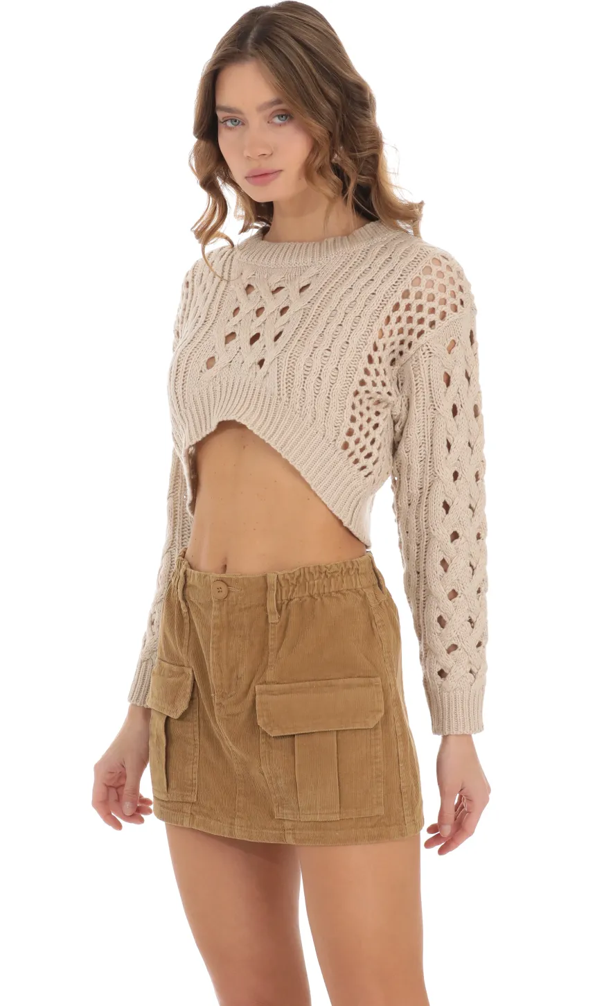 LUCY IN THE SKY Skirts^Corduroy Cargo Skirt In Brown