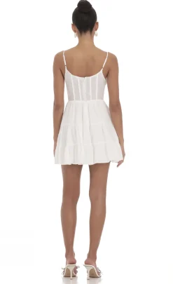 LUCY IN THE SKY Mini Dresses^Corset A-line Dress In White