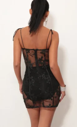 LUCY IN THE SKY Two-Piece Sets|Shorts^Corset Dress In Black