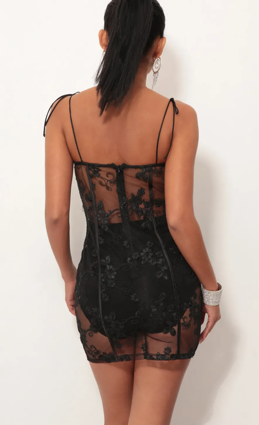 LUCY IN THE SKY Two-Piece Sets|Shorts^Corset Dress In Black