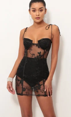 LUCY IN THE SKY Two-Piece Sets|Shorts^Corset Dress In Black