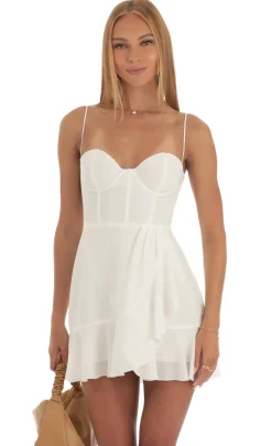 LUCY IN THE SKY Mini Dresses^Corset Dress In White