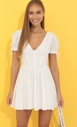 LUCY IN THE SKY Mini Dresses^Corset Dress In White