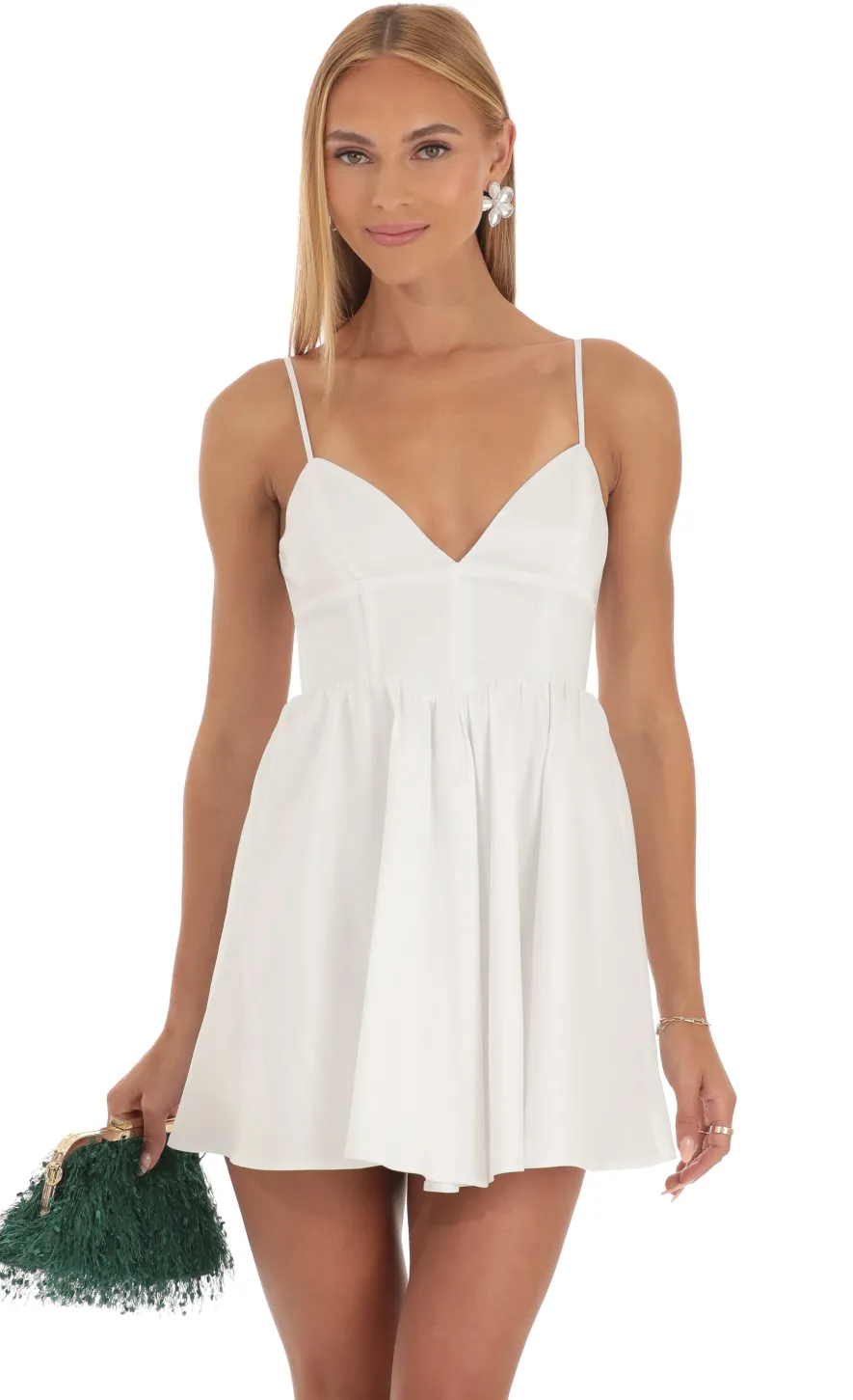 LUCY IN THE SKY Mini Dresses^Corset Fit And Flare Dress In White