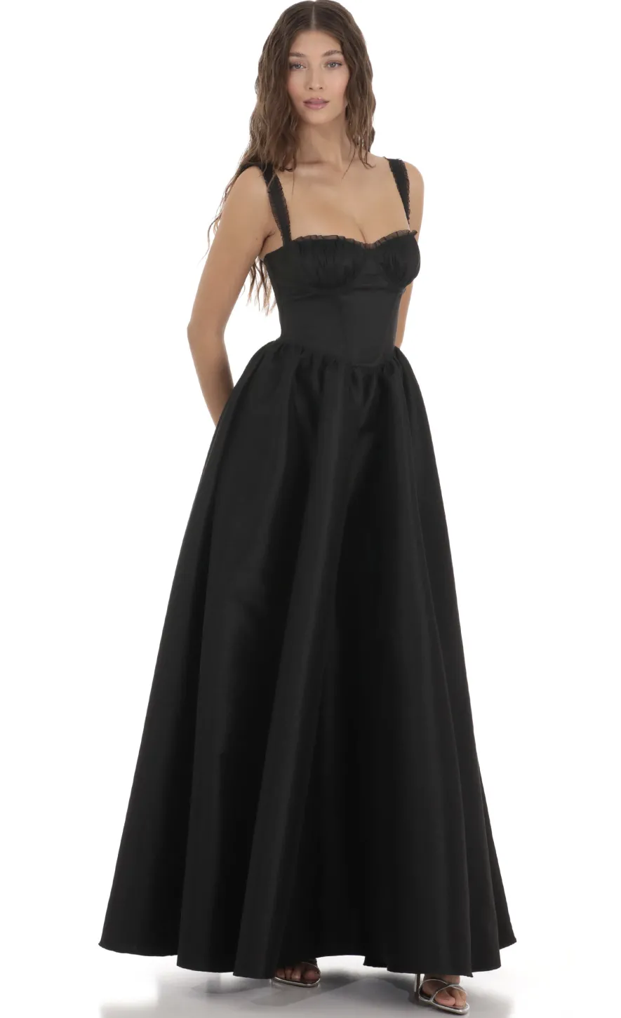 LUCY IN THE SKY Maxi Dresses^Corset Gown Dress In Black