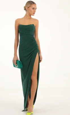LUCY IN THE SKY Maxi Dresses^Corset Strapless Maxi Dress In Green