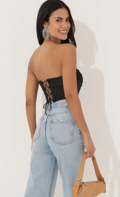 LUCY IN THE SKY Tops^Corset Top In Black