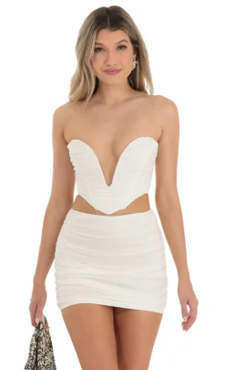 LUCY IN THE SKY Two-Piece Sets^Corset Two Skirt Piece Set In White