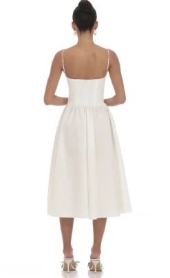 LUCY IN THE SKY Midi Dresses^Corset V-Neck Midi Dress In Ivory