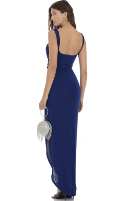 LUCY IN THE SKY Maxi Dresses^Cowl Neck Slinky Dress In Blue