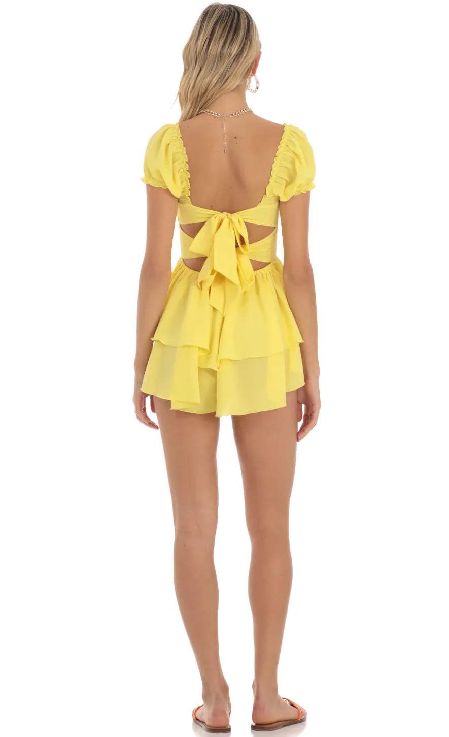 LUCY IN THE SKY Rompers^Crepe Romper In Yellow