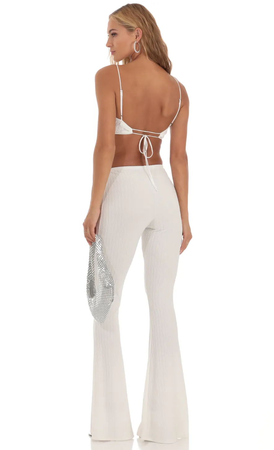 LUCY IN THE SKY Two-Piece Sets|Pants^Crinkle Two Piece Set In White