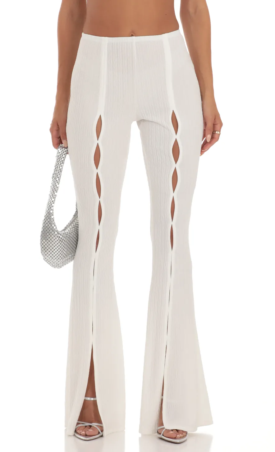 LUCY IN THE SKY Two-Piece Sets|Pants^Crinkle Two Piece Set In White