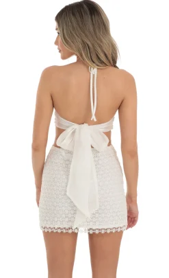 LUCY IN THE SKY Mini Dresses^Crochet Cut Out Dress In White