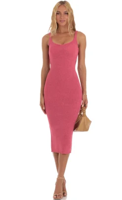 LUCY IN THE SKY Midi Dresses^Crochet Dress In Pink