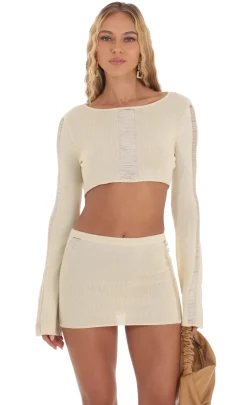 LUCY IN THE SKY Two-Piece Sets^Crochet Two Piece Set In Cream