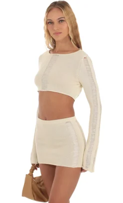 LUCY IN THE SKY Two-Piece Sets^Crochet Two Piece Set In Cream