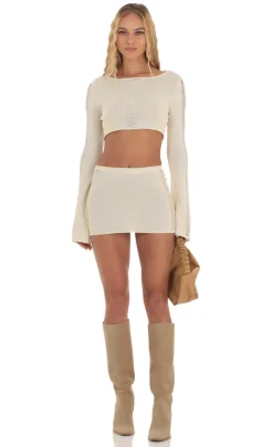 LUCY IN THE SKY Two-Piece Sets^Crochet Two Piece Set In Cream