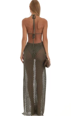 LUCY IN THE SKY Maxi Dresses^Crochet Two Piece Set In Green