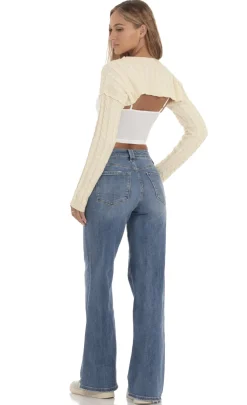 LUCY IN THE SKY Jumpers & Cardigans^Crop Knit Top In Cream