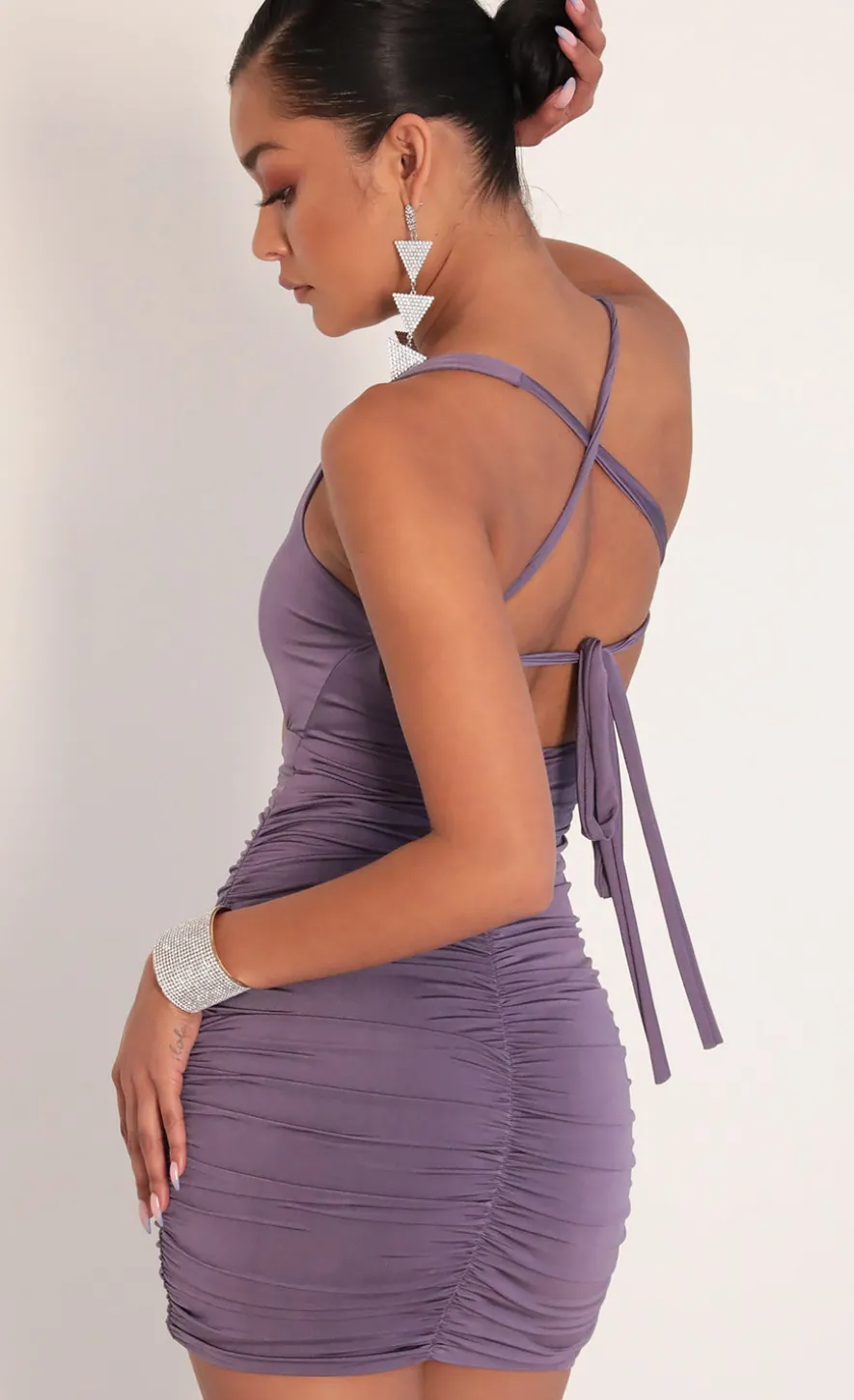LUCY IN THE SKY Mini Dresses^Cut All Ties Dress In Dusty Lavender