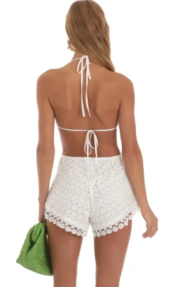 LUCY IN THE SKY Rompers^Cutout Crochet Romper In White