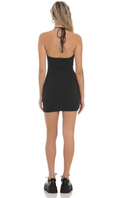 LUCY IN THE SKY Mini Dresses^Cutout Halter Bodycon Dress In Black