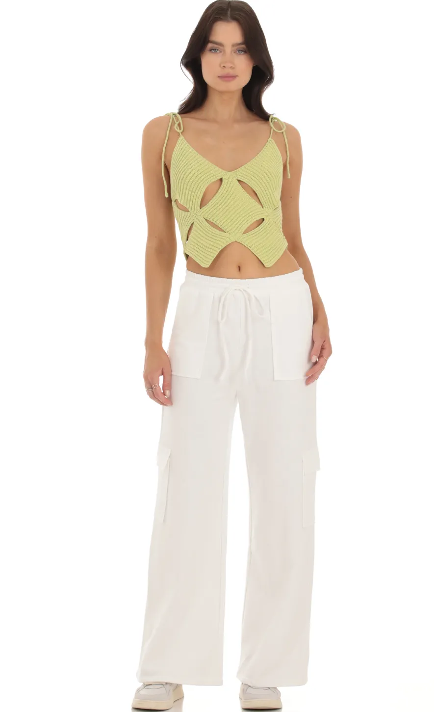 LUCY IN THE SKY Tops^Cutout Knit Top In Green